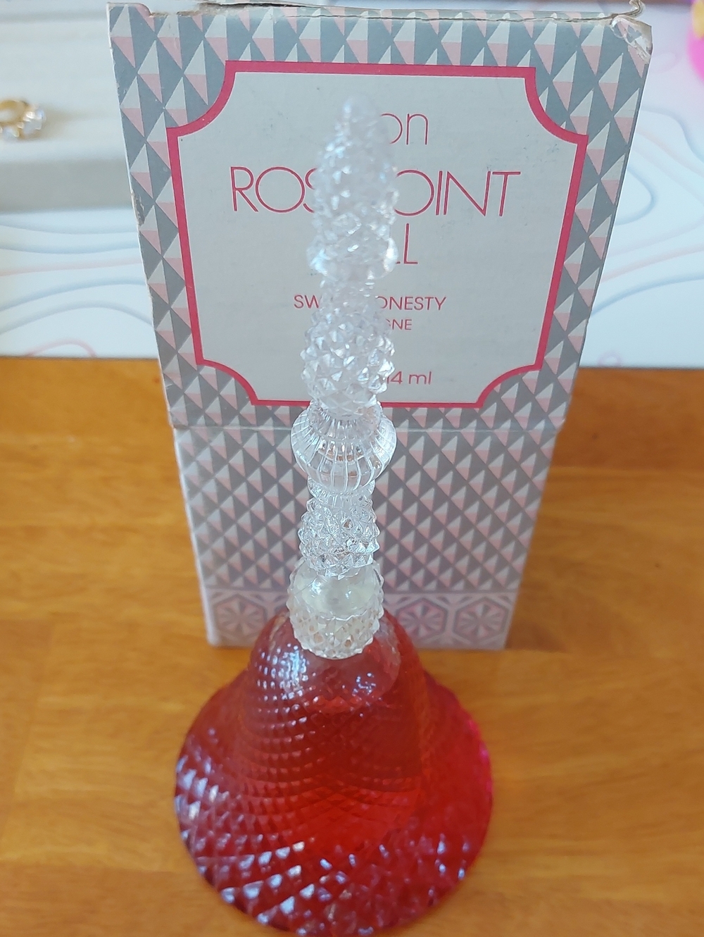 Vintage 1977 Avon Rosepoint Bell Sweet Honesty Cologne FULL Box